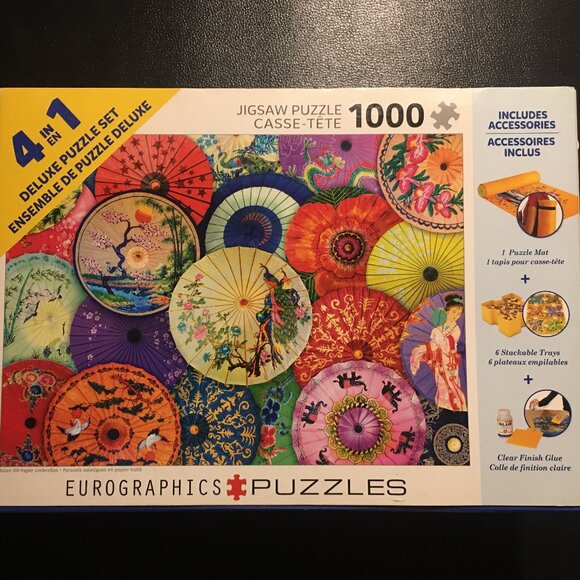 Eurographics Puzzle ( Asian Oil-paper Umbrellas) 1000pc, 4 in 1 - Picture 1 of 5